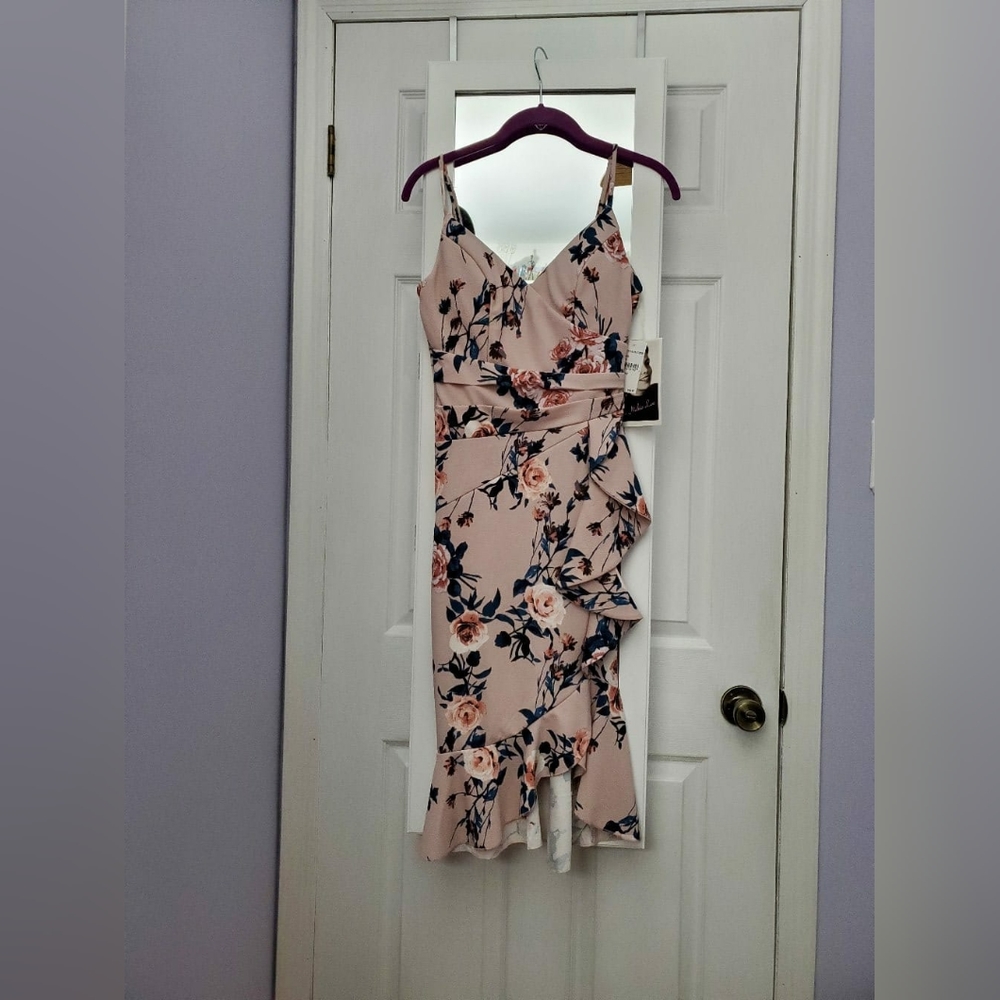 Love, Nickie Lew, Midi Dress with adjustable spaghetti straps and ruffle hem